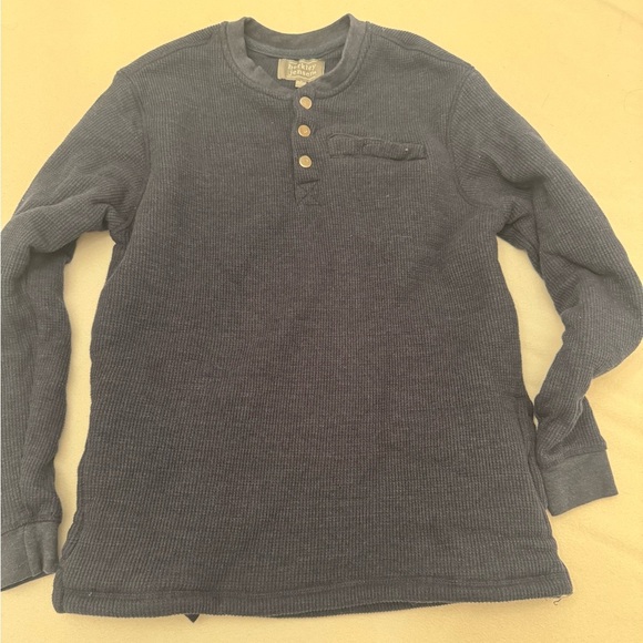 Berkley Jensen Sherpa-Lined Waffle Henley Blue Men’s Small - Picture 1 of 4
